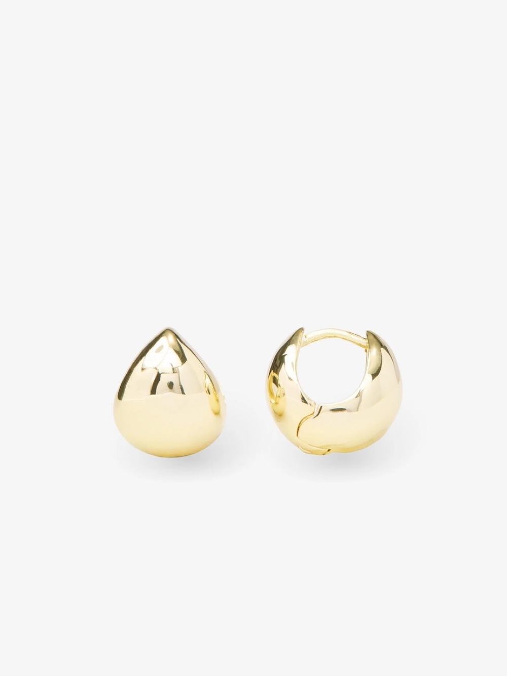 Melinda Maria Polished Gold Teardrop Hoop Earrings